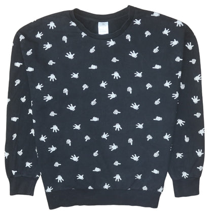 Womens UK Size 14 Disney Black Pullover Sweatshirt