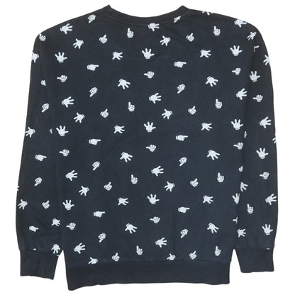Womens UK Size 14 Disney Black Pullover Sweatshirt