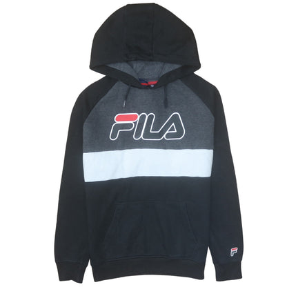 Fila Boys Black Colourblock Pullover Hoodie Size 14-15 Years