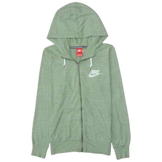 Womens UK Size M Nike Green Full Zip Hoodie