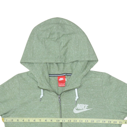 Womens UK Size M Nike Green Full Zip Hoodie