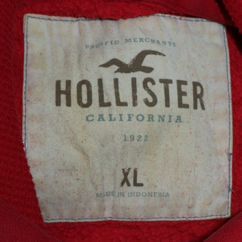 Mens UK Size XL Hollister Red Pullover Hoodie