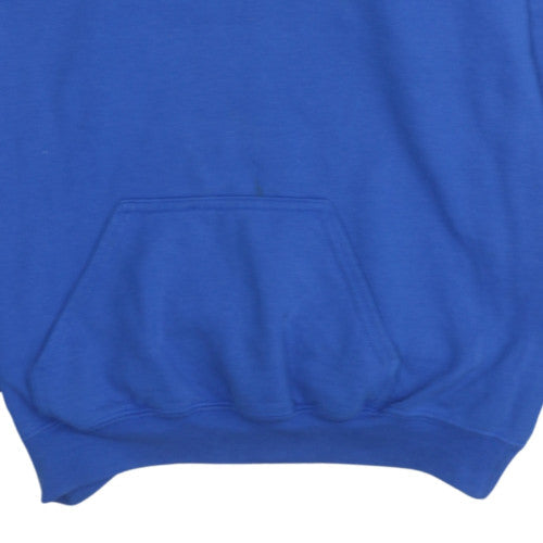Mens UK Size XL Gildan Blue Pullover Hoodie