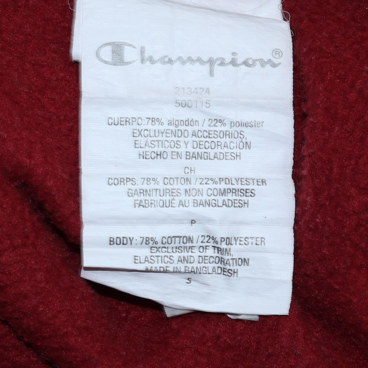 Mens UK Size S Champion Red Pullover Hoodie