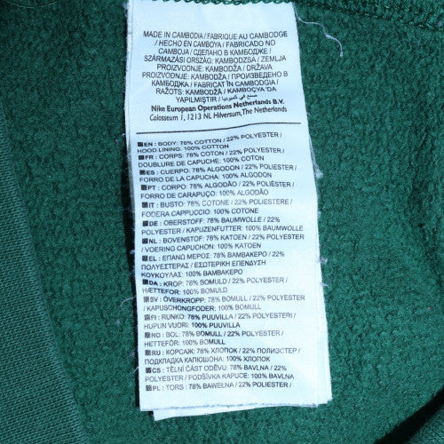 Mens UK Size L Nike Green Pullover Hoodie