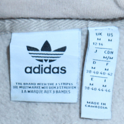 Womens UK Size 12-14 adidas Beige Pullover Hoodie