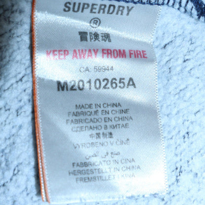 Mens UK Size M Superdry Blue Pullover Hoodie