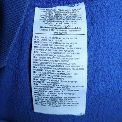 Mens UK Size XL Nike Blue Full Zip Hoodie
