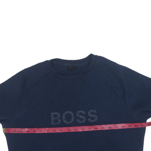 Mens UK Size M HUGO BOSS Blue Pullover Sweatshirt