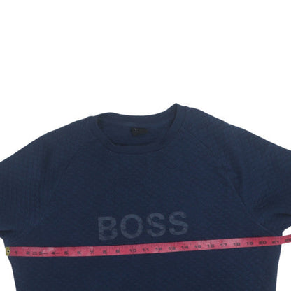 Mens UK Size M HUGO BOSS Blue Pullover Sweatshirt