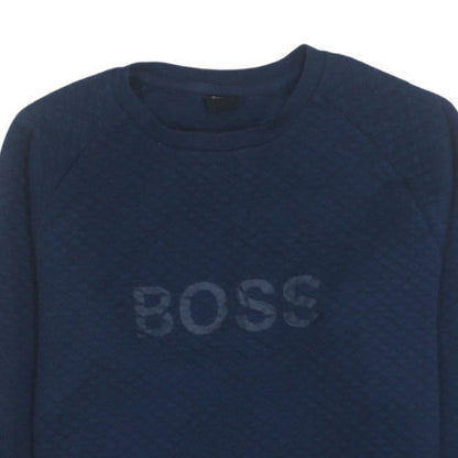 Mens UK Size M HUGO BOSS Blue Pullover Sweatshirt