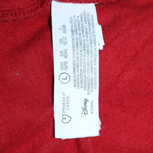 Womens UK Size L Disney Red Pullover Hoodie
