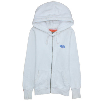 Womens UK Size XS Superdry White Full Zip Hoodie