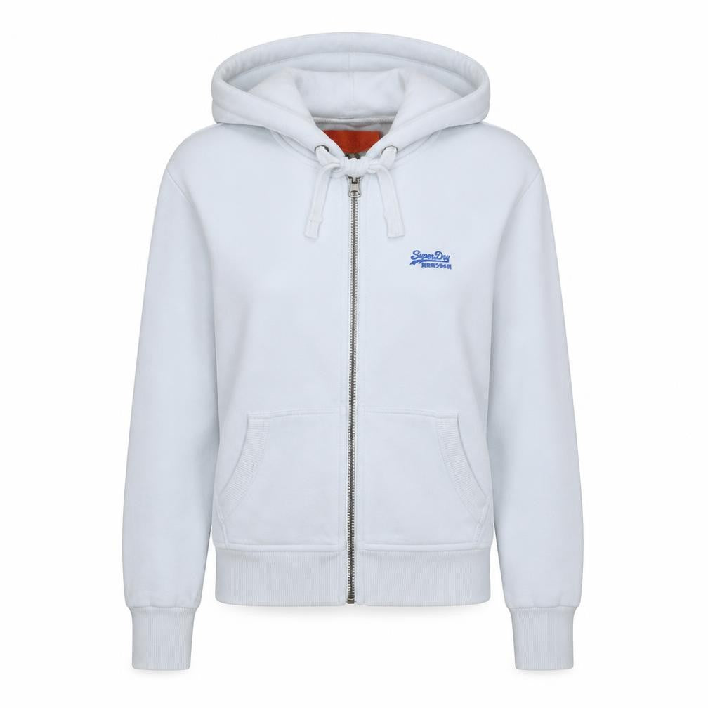 Womens UK Size XS Superdry White Full Zip Hoodie