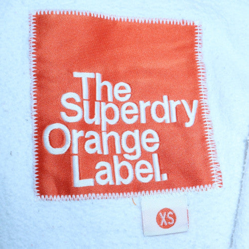 Womens UK Size XS Superdry White Full Zip Hoodie