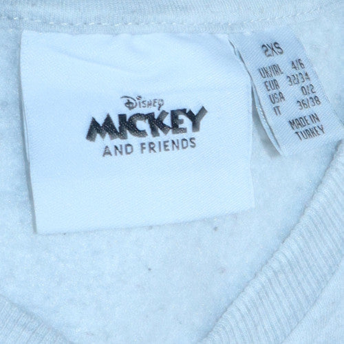 Womens UK Size 2XS Disney Grey Pullover Sweatshirt