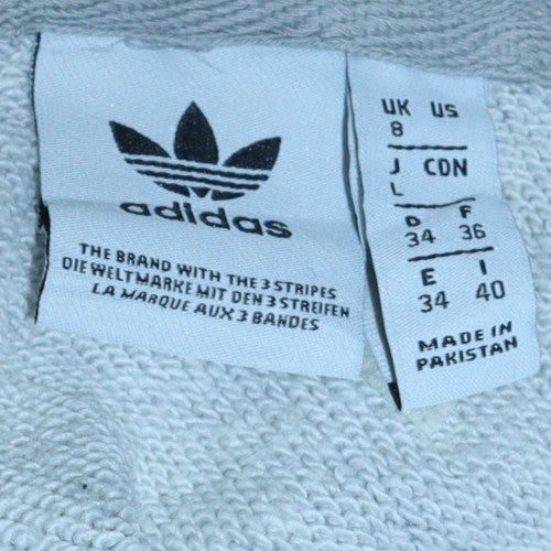 Womens UK Size 8 adidas Grey Pullover Hoodie