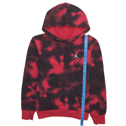 Jordan Boys Red Tie-Dye Pullover Hoodie 14-15 Years Fleece Logo Sweatshirt