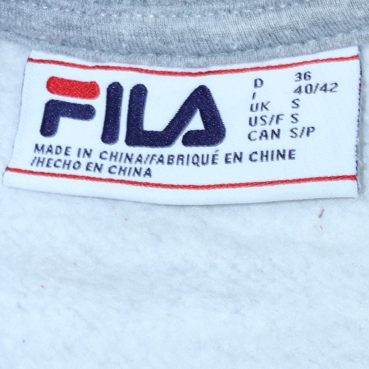 Womens UK Size S FILA Grey Pullover Sweatshirt