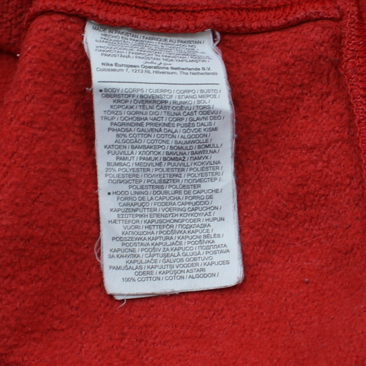 Mens UK Size L Nike Red Pullover Hoodie