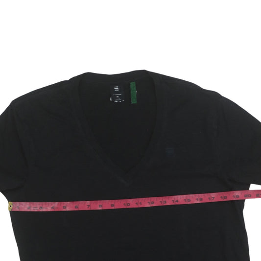 G-Star RAW Men's Black V-Neck Cotton Blend T-Shirt M