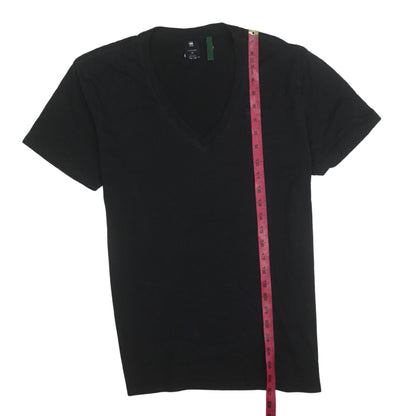 G-Star RAW Men's Black V-Neck Cotton Blend T-Shirt M