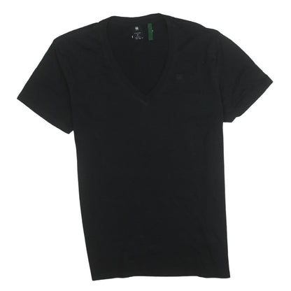 G-Star RAW Men's Black V-Neck Cotton Blend T-Shirt M