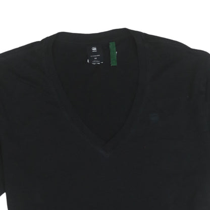 G-Star RAW Men's Black V-Neck Cotton Blend T-Shirt M