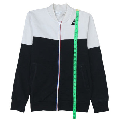 Le Coq Sportif Men's Black & White Small Track Jacket - Cotton Blend Zip-Up