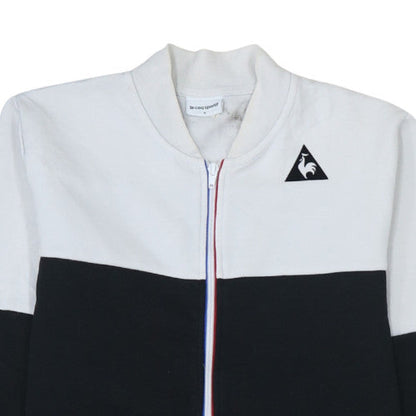 Le Coq Sportif Men's Black & White Small Track Jacket - Cotton Blend Zip-Up