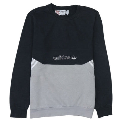 Adidas Boys Black Grey Crew Neck Pullover Sweatshirt XL 15-16 Years