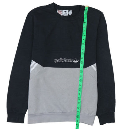Adidas Boys Black Grey Crew Neck Pullover Sweatshirt XL 15-16 Years