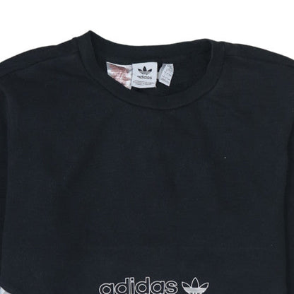Adidas Boys Black Grey Crew Neck Pullover Sweatshirt XL 15-16 Years