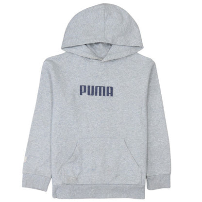 Puma Boys Grey Pullover Hoodie Size 14-16 Years Logo Fleece Sweatshirt
