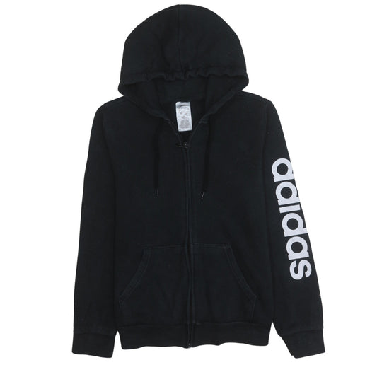 Womens UK Size 16-18 adidas Black Full Zip Hoodie