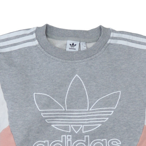 Womens UK Size 4 adidas Grey Pullover Sweatshirt