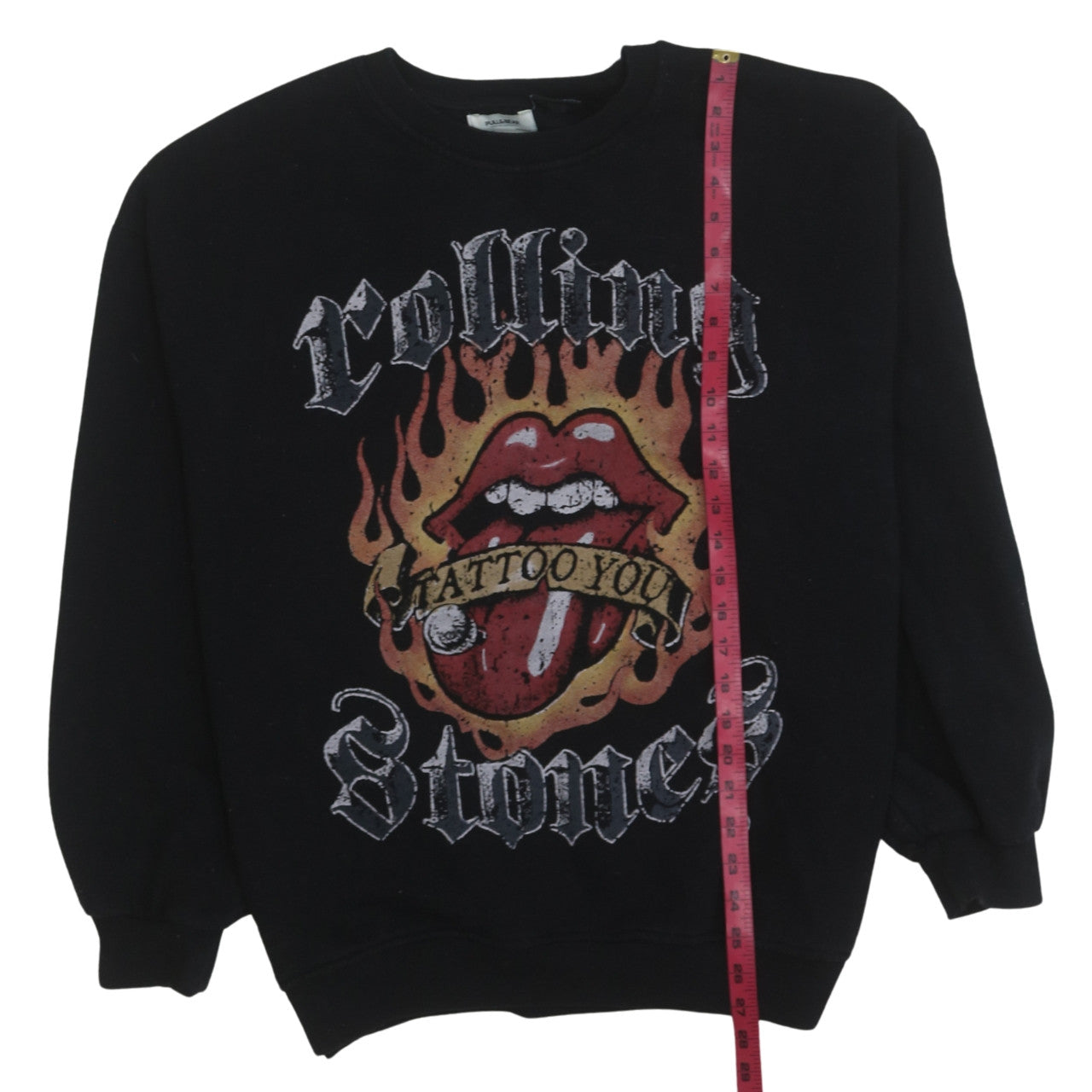 Womens UK Size L Pull & Bear Black Pullover Sweatshirt