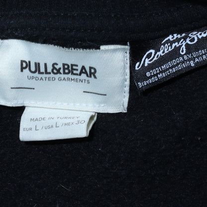 Womens UK Size L Pull & Bear Black Pullover Sweatshirt