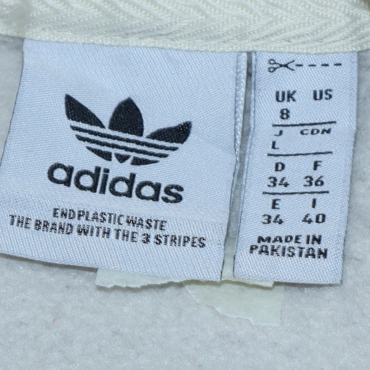 Womens UK Size 8 adidas White Pullover Hoodie