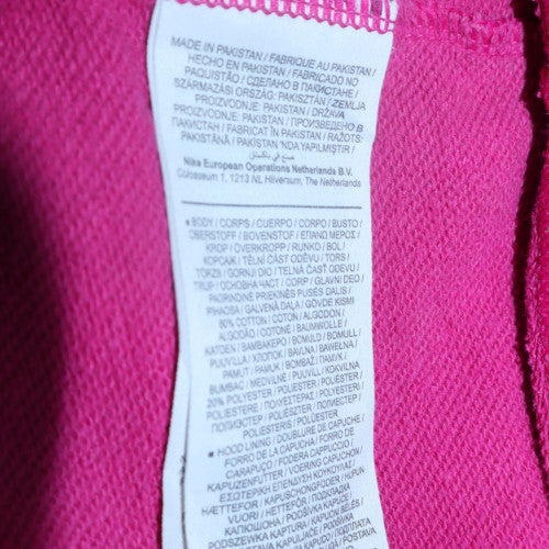 Womens UK Size S Nike Pink Pullover Hoodie