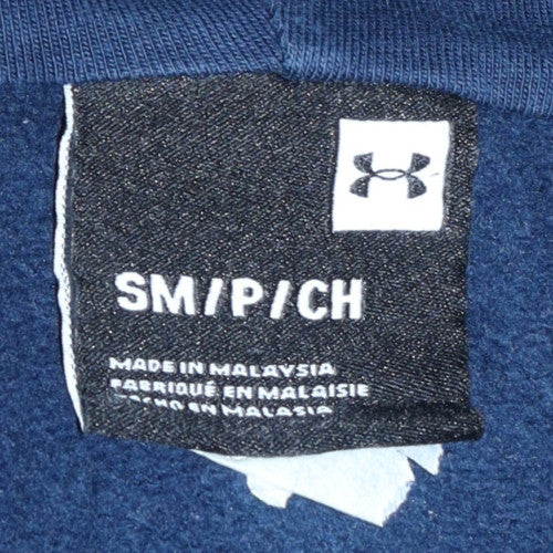 Mens UK Size S Under armour Blue Full Zip Hoodie