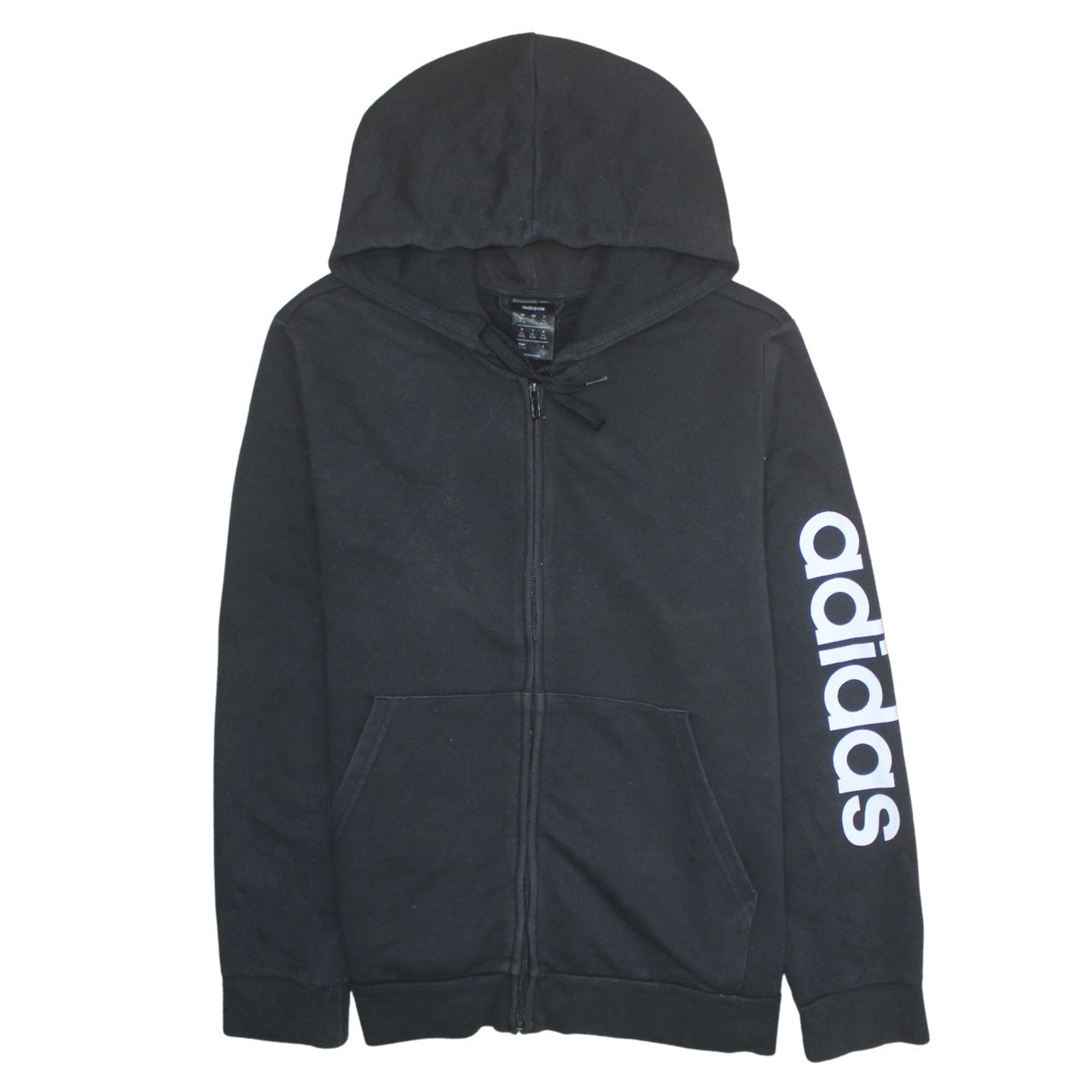 Womens UK Size 2XL adidas Black Full Zip Hoodie