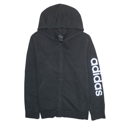 Womens UK Size 2XL adidas Black Full Zip Hoodie