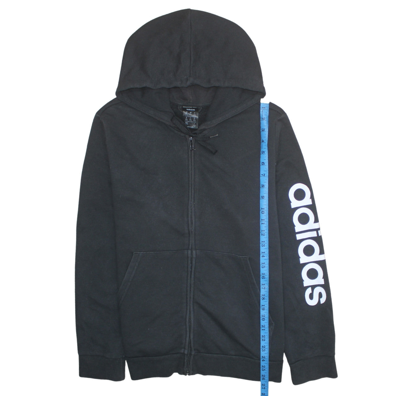 Womens UK Size 2XL adidas Black Full Zip Hoodie
