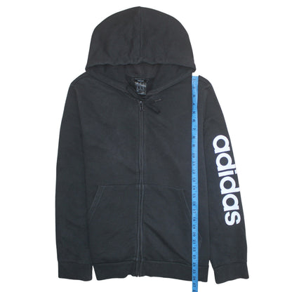Womens UK Size 2XL adidas Black Full Zip Hoodie