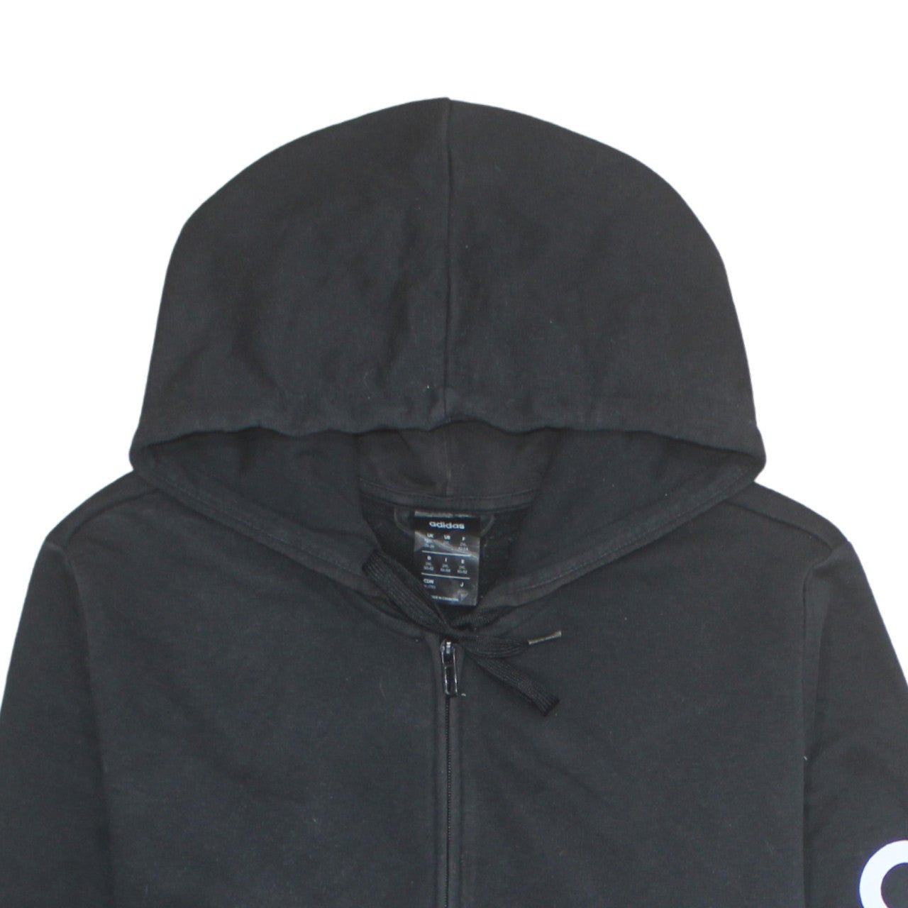 Womens UK Size 2XL adidas Black Full Zip Hoodie