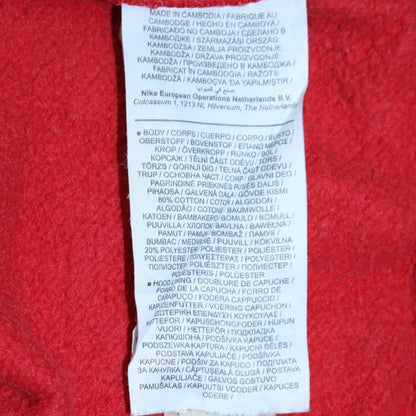Mens UK Size S Nike Red Pullover Hoodie