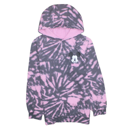 Disney Primark Girls Pink Tie-Dye Fleece Hoodie 11-12 Years Pullover