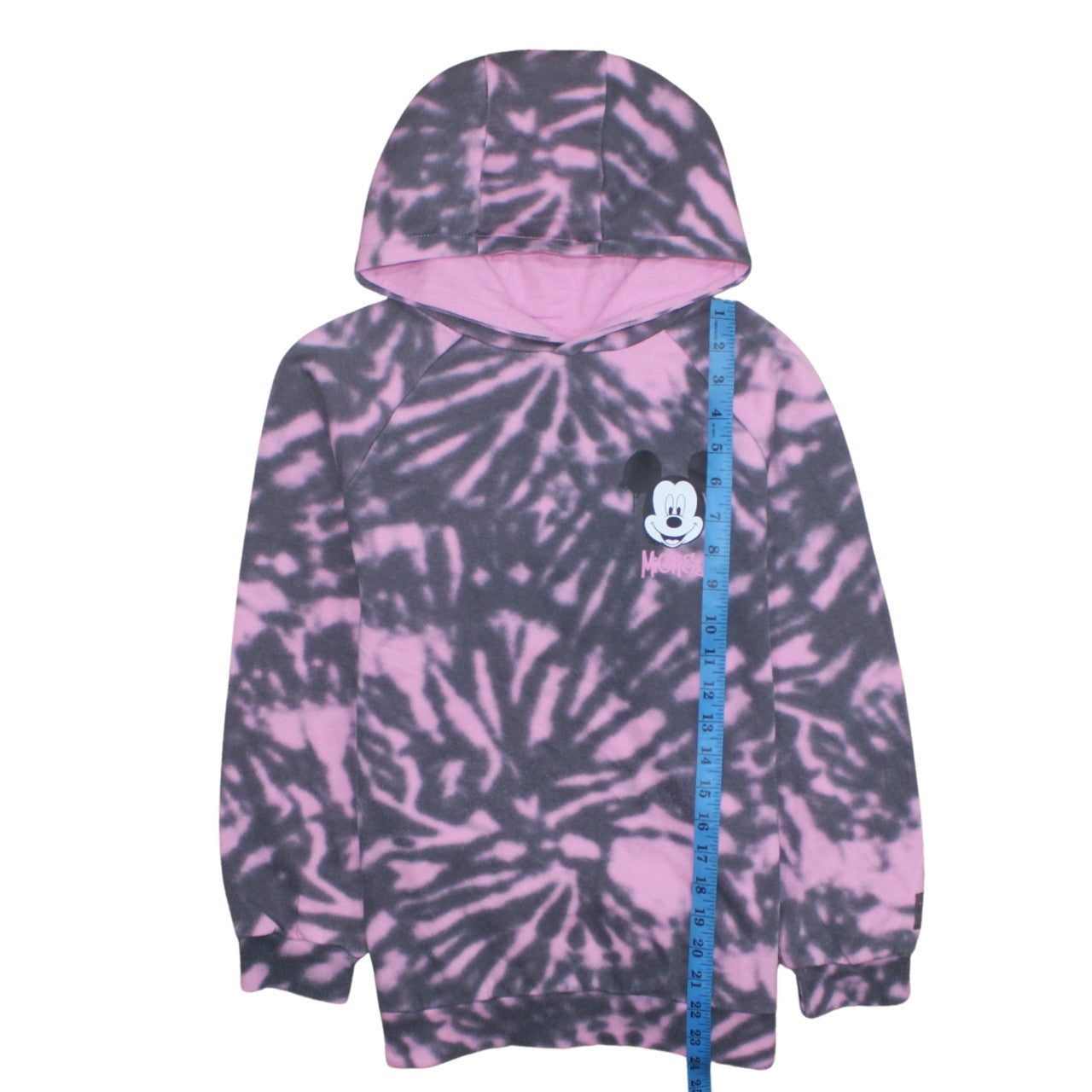 Disney Primark Girls Pink Tie-Dye Fleece Hoodie 11-12 Years Pullover