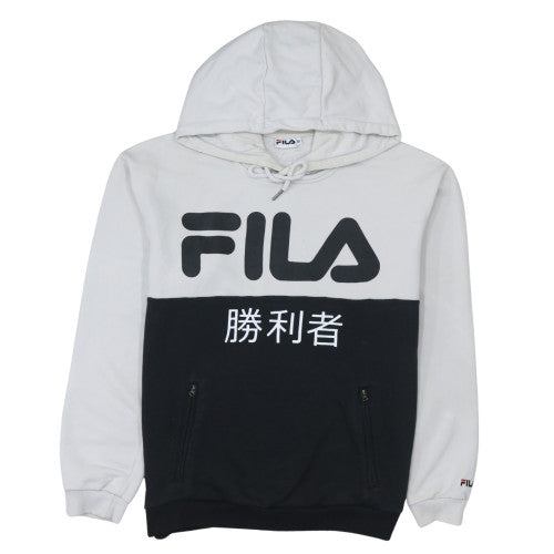 Mens UK Size M FILA Black Pullover Hoodie